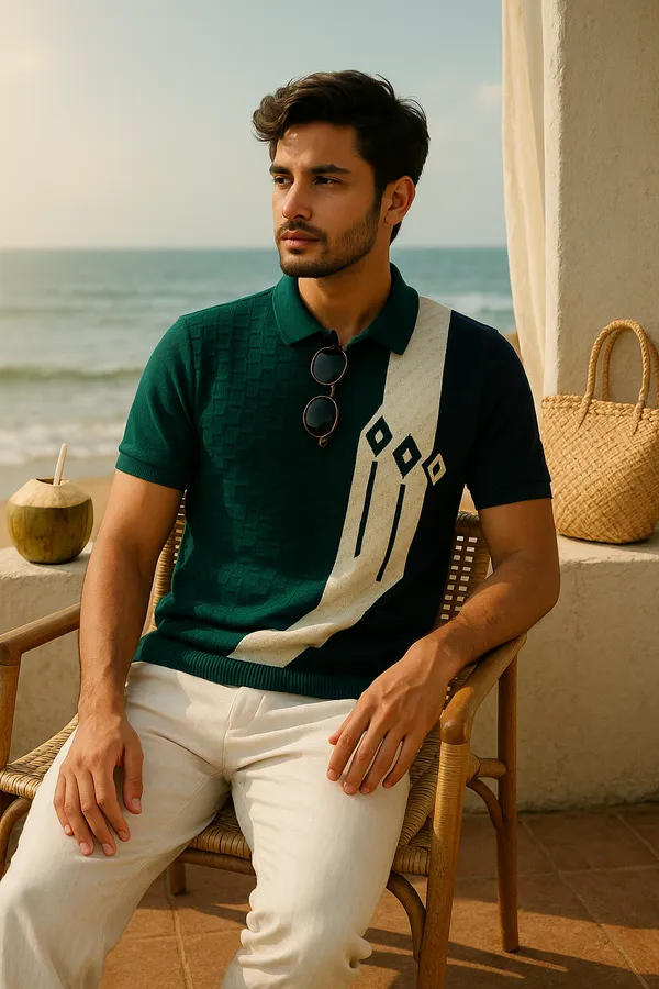 Green,_White_&_Blue_Men's_Fancy_Collar_Cotton_Half_Sleeve_T-Shirt