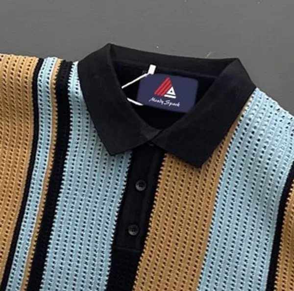 Brown,_Sky_&_Black_Men's_Fancy_Collar_Cotton_Half_Sleeve_T-Shirt
