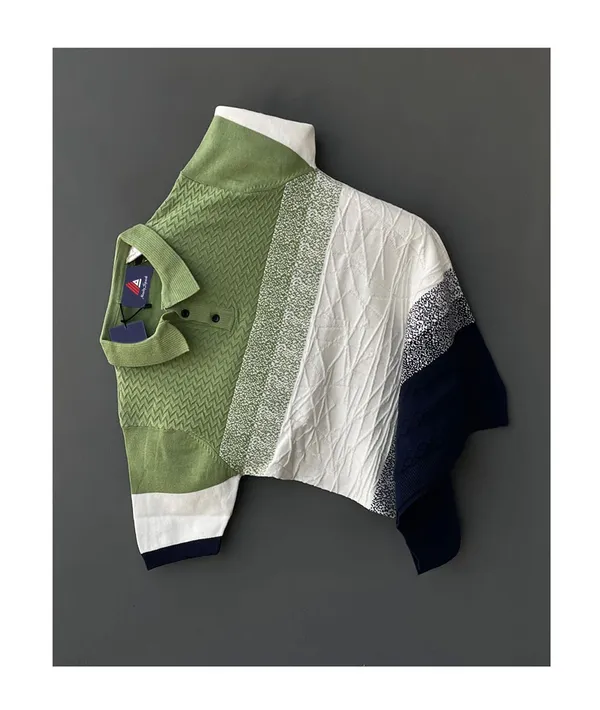 Green_&_White_Men's_Fancy_Collar_Cotton_Half_Sleeve_T-Shirt