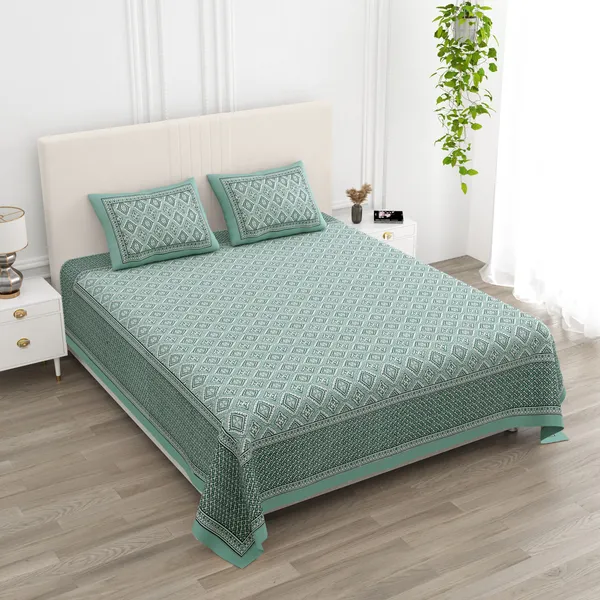 Double_Bed_Teal_Cotton_Bedsheet_For_Double_Bed_With_2_Pillow_Covers_Premium_King_Size_Bedsheets