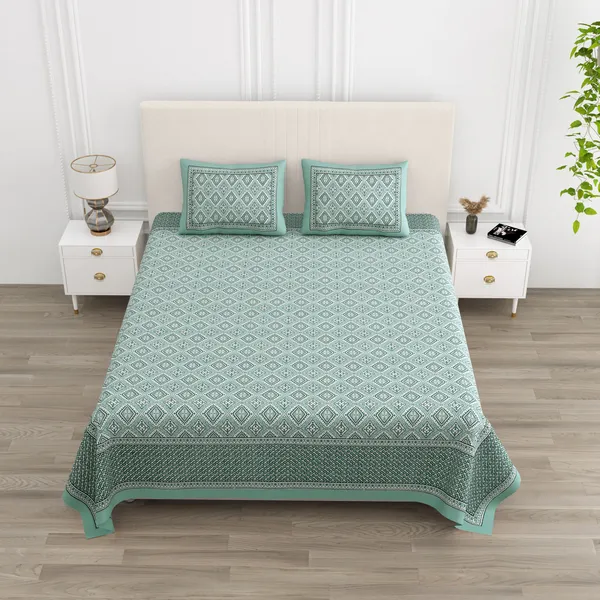 Double_Bed_Teal_Cotton_Bedsheet_For_Double_Bed_With_2_Pillow_Covers_Premium_King_Size_Bedsheets