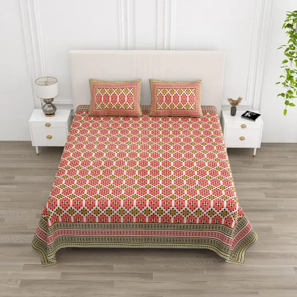 Double_Bed_Cotton_Bedsheet_for_Double_Bed_with_2_Pillow_Covers_|_Premium_King_Size_Bedsheets_|_Red