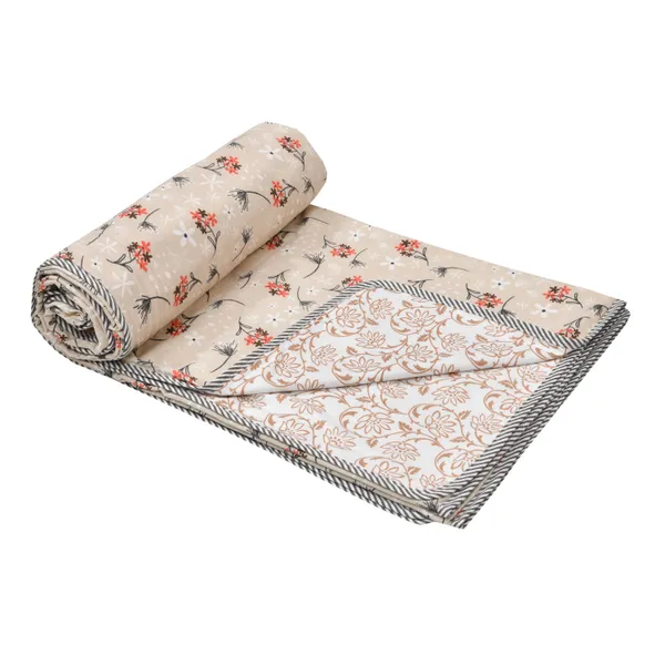 Double_Bed_Orange_&_cream_Cotton_Reversible_Dohar_Printed_Blanket_Soft_&_Lightweight_AC_Comforter_Perfect_Festive_Gift_Blankets