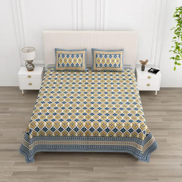 Double_Bed_Cotton_Bedsheet_for_Double_Bed_with_2_Pillow_Covers_|_Premium_King_Size_Bedsheets_|_Yellow