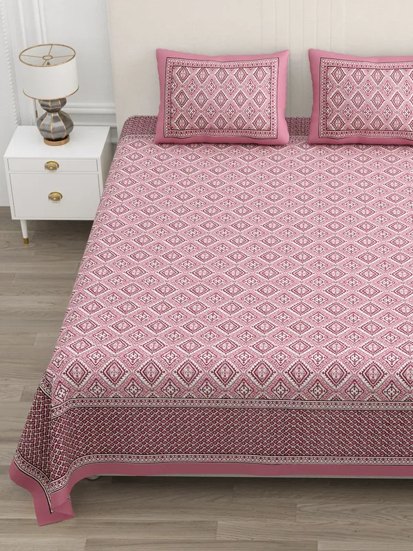 Double_Bed_Pink_Cotton_Bedsheet_For_Double_Bed_With_2_Pillow_Covers_Premium_King_Size_Bedsheets