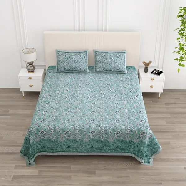 Double_Bed_Sea_Green_Cotton_Bedsheet_For_Double_Bed_With_2_Pillow_Covers_Premium_King_Size_Bedsheets