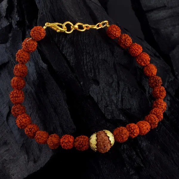 9_Mukhi_With_5_Mukhi_Gold_Plated_Rudraksha_Bracelet_With_Sphatik_Crystal_Shivling_|_For_Men_&_Women_Natural_&_Certified