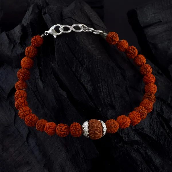 7_Mukhi_With_5_Mukhi_Silver_Plated_Rudraksha_Bracelet_With_Sphatik_Crystal_Shivling_|_For_Men_&_Women_Natural_&_Certified