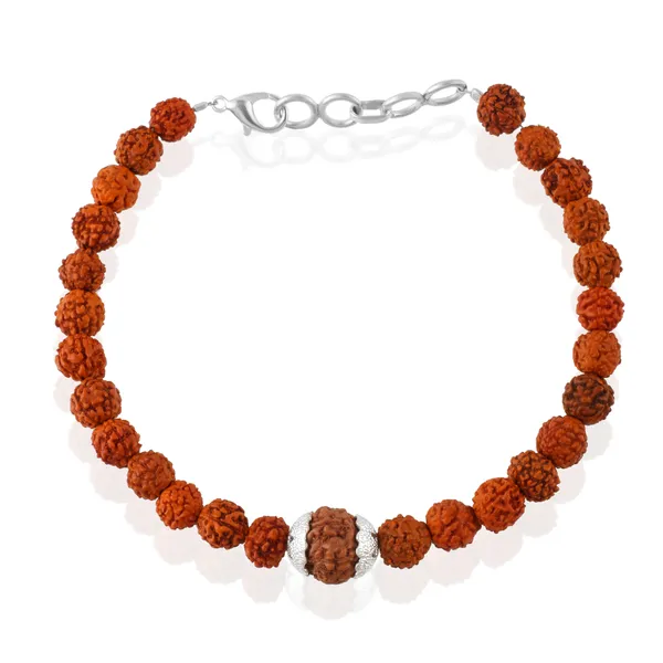 7_Mukhi_With_5_Mukhi_Silver_Plated_Rudraksha_Bracelet_With_Sphatik_Crystal_Shivling_|_For_Men_&_Women_Natural_&_Certified