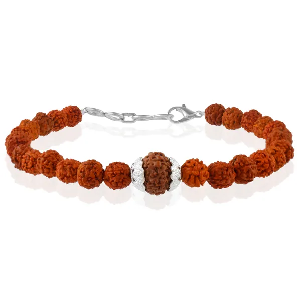 8_Mukhi_With_5_Mukhi_Silver_Plated_Rudraksha_Bracelet_With_Sphatik_Crystal_Shivling_|_For_Men_&_Women_Natural_&_Certified
