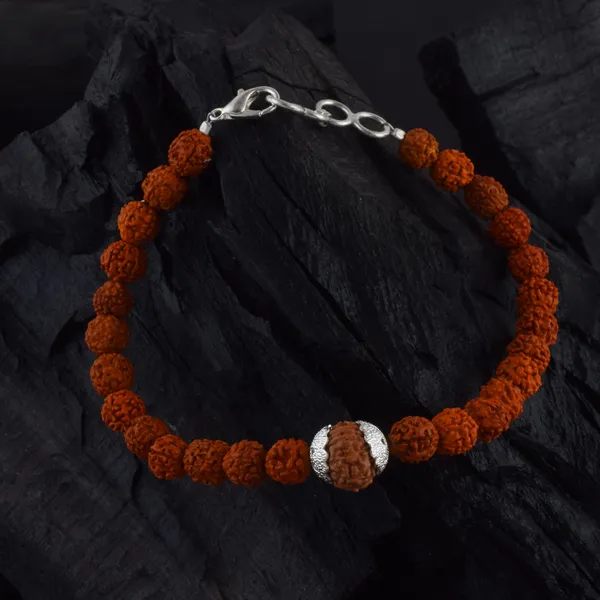 9_Mukhi_With_5_Mukhi_Silver_Plated_Rudraksha_Bracelet_With_Sphatik_Crystal_Shivling_|_For_Men_&_Women_Natural_&_Certified