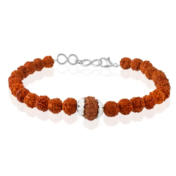 10_Mukhi_With_5_Mukhi_Silver_Plated_Rudraksha_Bracelet_With_Sphatik_Crystal_Shivling_|_For_Men_&_Women_Natural_&_Certified