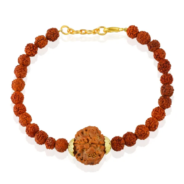 5_Mukhi_With_5_Mukhi_Gold_Plated_Rudraksha_Bracelet_With_Sphatik_Crystal_Shivling_|_For_Men_&_Women_Natural_&_Certified