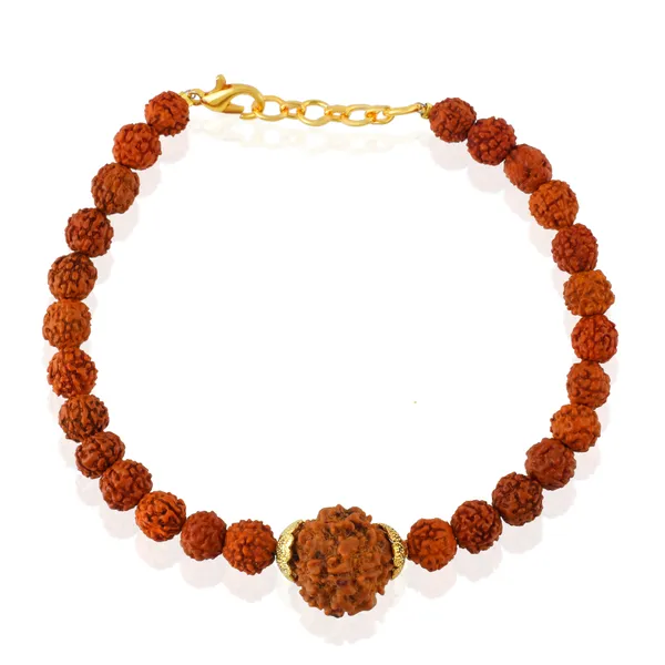 6_Mukhi_With_5_Mukhi_Gold_Plated_Rudraksha_Bracelet_With_Sphatik_Crystal_Shivling_|_For_Men_&_Women_Natural_&_Certified
