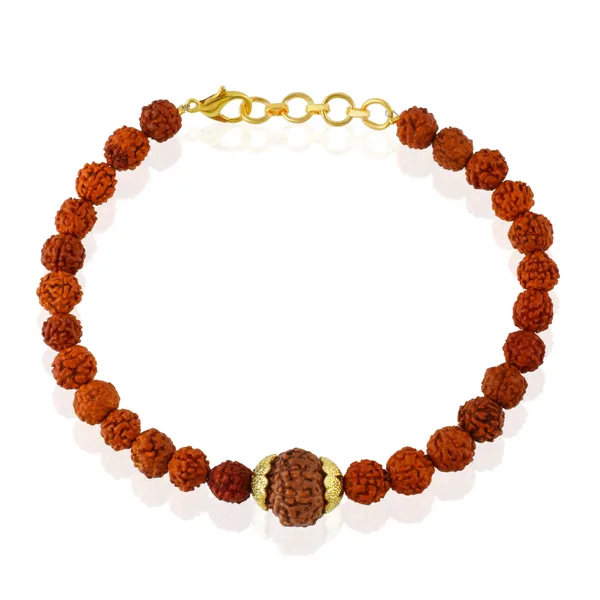7_Mukhi_With_5_Mukhi_Gold_Plated_Rudraksha_Bracelet_With_Sphatik_Crystal_Shivling_|_For_Men_&_Women_Natural_&_Certified