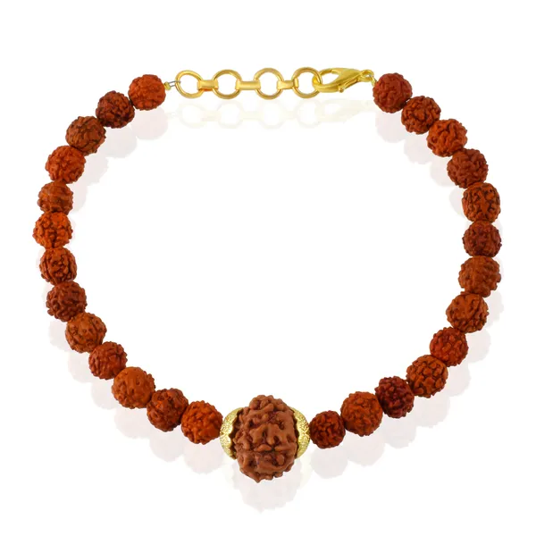 8_Mukhi_With_5_Mukhi_Gold_Plated_Rudraksha_Bracelet_With_Sphatik_Crystal_Shivling_|_For_Men_&_Women_Natural_&_Certified