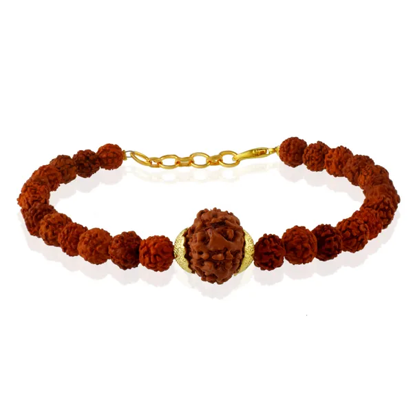 8_Mukhi_With_5_Mukhi_Gold_Plated_Rudraksha_Bracelet_With_Sphatik_Crystal_Shivling_|_For_Men_&_Women_Natural_&_Certified