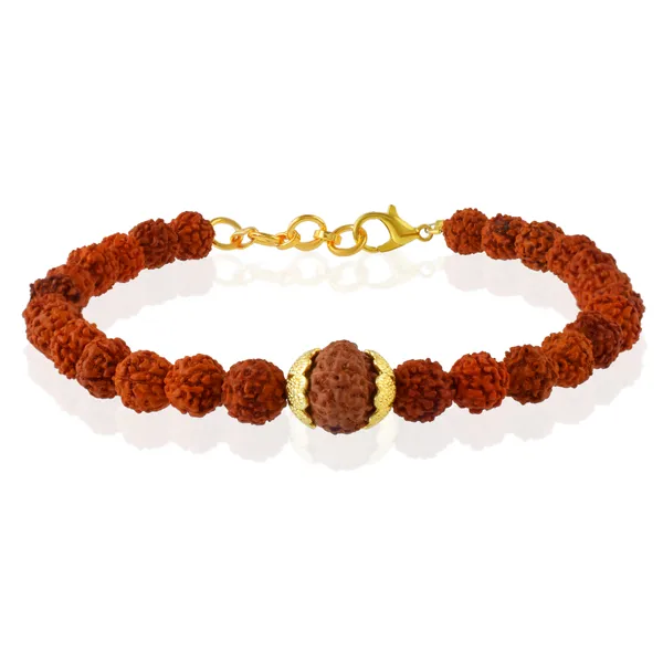 9_Mukhi_With_5_Mukhi_Gold_Plated_Rudraksha_Bracelet_With_Sphatik_Crystal_Shivling_|_For_Men_&_Women_Natural_&_Certified