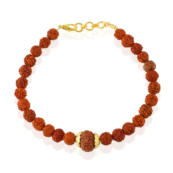 10_Mukhi_With_5_Mukhi_Gold_Plated_Rudraksha_Bracelet_With_Sphatik_Crystal_Shivling_|_For_Men_&_Women_Natural_&_Certified