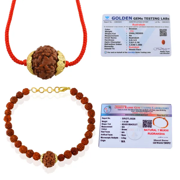 Combo_Of_7_Mukhi_Nepali_Rudraksha_Gold_Plated_Pendant_And_Bracelet_With_Sphatik_Crystal_Shivling_|_Astrological_Rudraksha_Natural_&_Certified