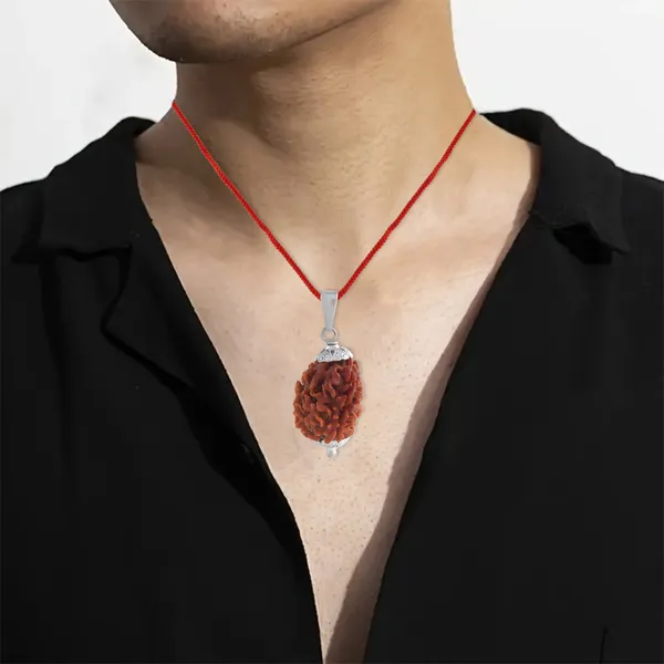 3_Mukhi_Nepali_Rudraksha_With_Sterling_Silver_Chain_|_For_Men_&_Women_Natural_&_Certified