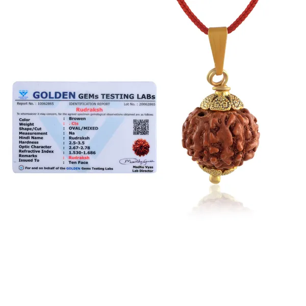10_Mukhi_Rudraksha_Pendant_With_Red_Thread_|_For_Men_&_Women_Natural_&_Certified