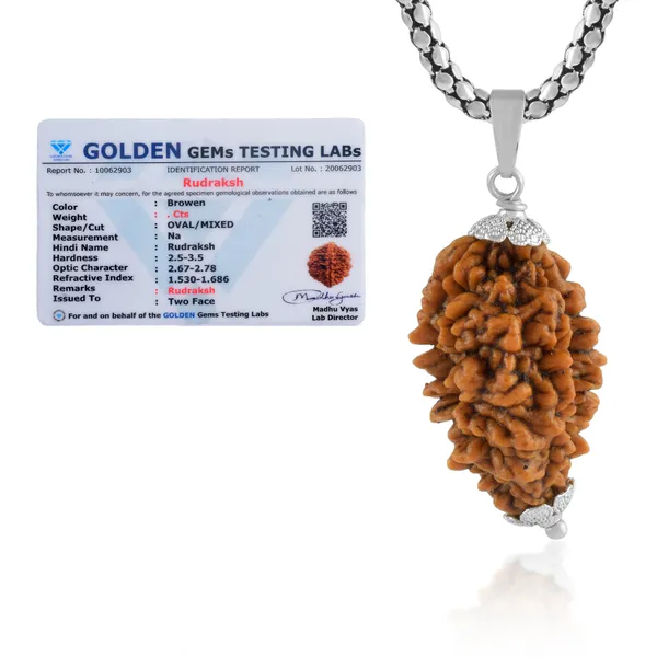2_Mukhi_Nepali_Rudraksha_With_Sterling_Silver_Chain_|_For_Men_&_Women_Natural_&_Certified