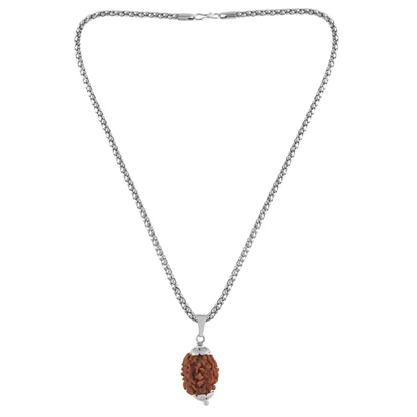 3_Mukhi_Nepali_Rudraksha_With_Sterling_Silver_Chain_|_For_Men_&_Women_Natural_&_Certified