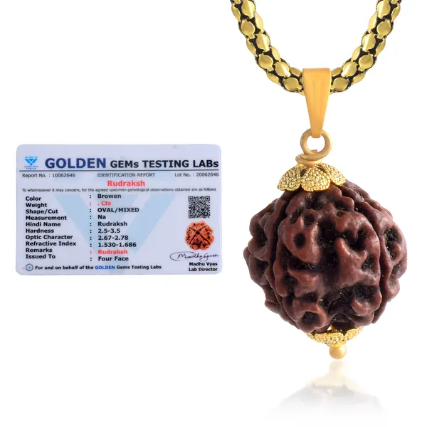 4_Mukhi_Nepali_Rudraksha_With_Sterling_Silver_Chain_|_For_Men_&_Women_Natural_&_Certified