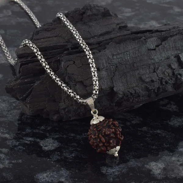 4_Mukhi_Nepali_Rudraksha_With_Sterling_Silver_Chain_|_For_Men_&_Women_Natural_&_Certified