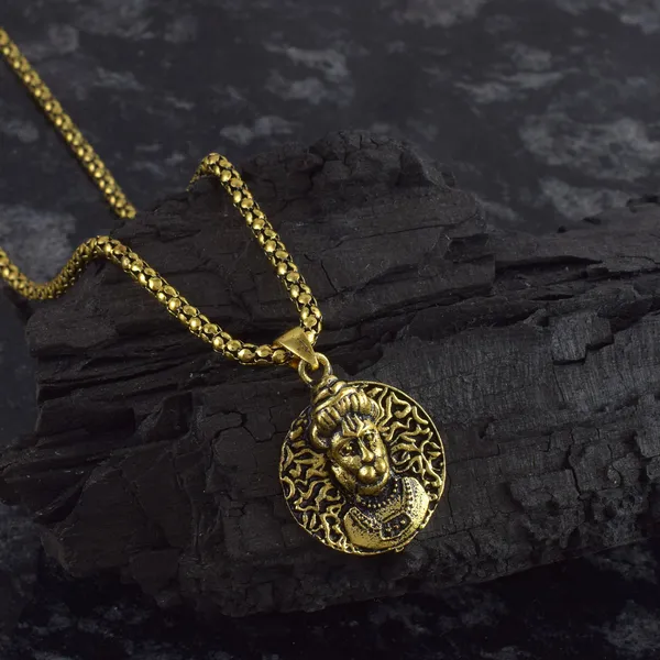 Gold_Plated_God_Hanuman_Pendant_With_Chain_|_For_Men_&_Women