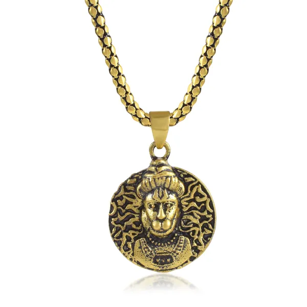 Gold_Plated_God_Hanuman_Pendant_With_Chain_|_For_Men_&_Women