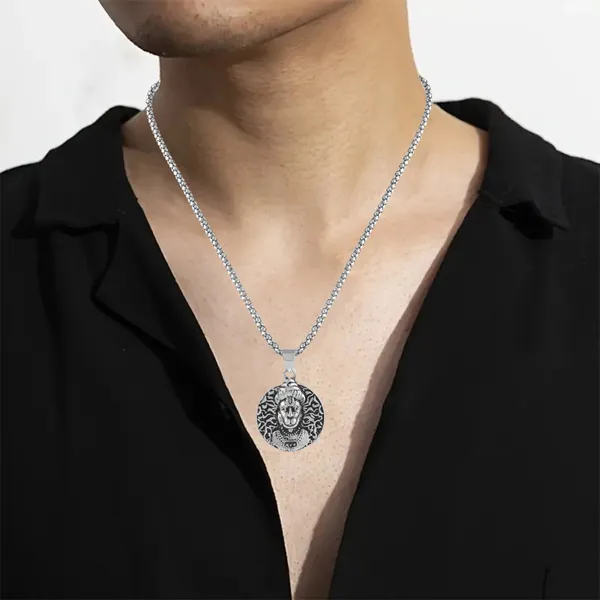 Sterling_Silver_Plated_God_Hanuman_Pendant_With_Chain_|_For_Men_&_Women