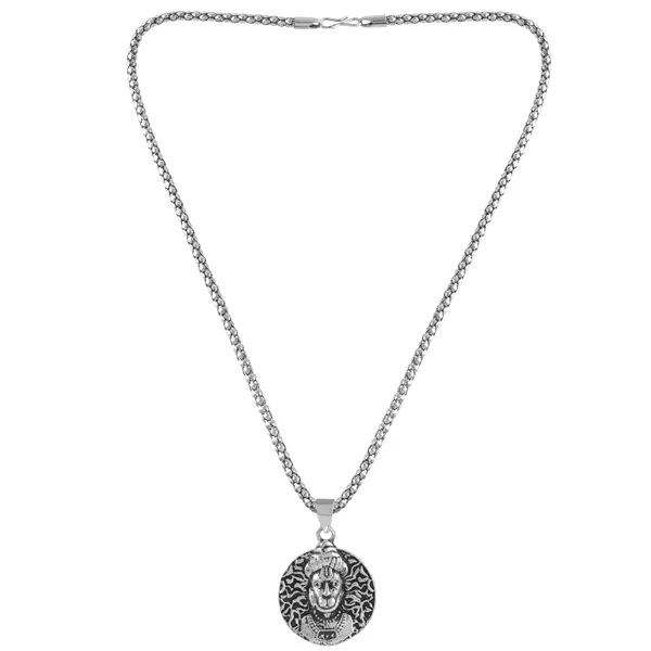 Sterling_Silver_Plated_God_Hanuman_Pendant_With_Chain_|_For_Men_&_Women