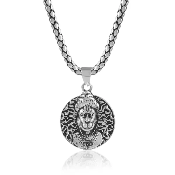 Sterling_Silver_Plated_God_Hanuman_Pendant_With_Chain_|_For_Men_&_Women