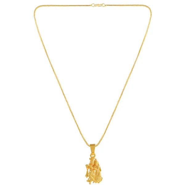 Radha_Krishna_Gold_Plated_Locket_With_Chain_|_For_Men_&_Women