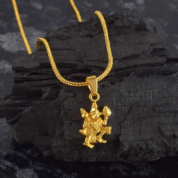 Gold_Plated_God_Hanuman_Pendant_with_Chain_|_For_Men_&_Women