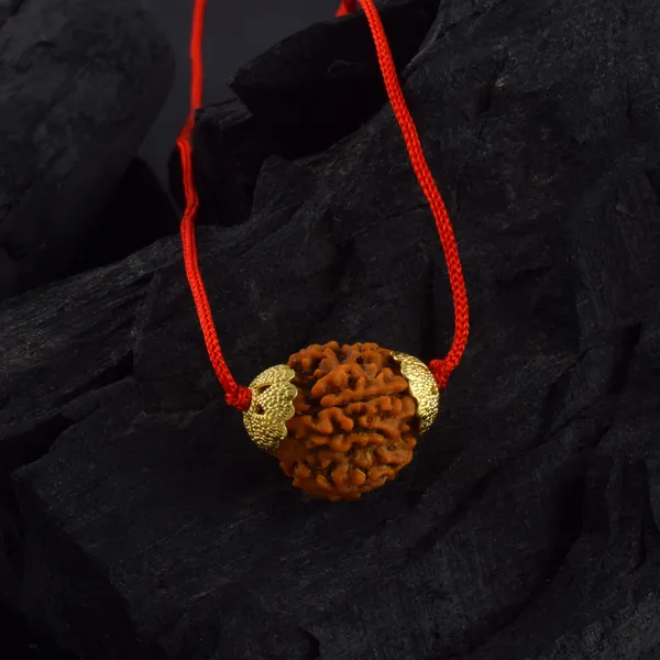 4_Mukhi_Nepali_Rudraksha_Gold_Plated_Pendant_With_Spetic_Crystal_Shivling_|_Astrological_Natural_&_Certified_for_Men_&_Women