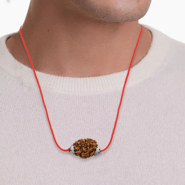 3_Mukhi_Nepali_Rudraksha_Silver_Plated_Pendant_With_Spetic_Crystal_Shivling_|_Astrological_Natural_&_Certified_for_Men_&_Women