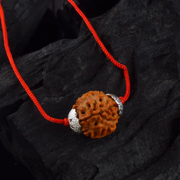 4_Mukhi_Nepali_Rudraksha_Silver_Plated_Pendant_With_Spetic_Crystal_Shivling_|_Astrological_Natural_&_Certified_for_Men_&_Women