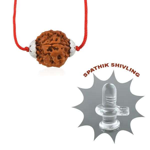 5_Mukhi_Nepali_Rudraksha_silver_Plated_Pendant_With_Spetic_Crystal_Shivling_|_Astrological_Natural_&_Certified_for_Men_&_Women