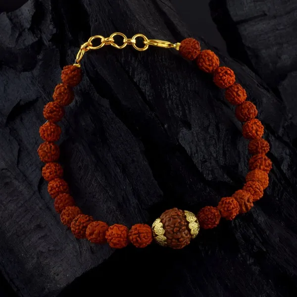 7_Mukhi_With_5_Mukhi_Gold_Plated_Rudraksha_Bracelet_With_Sphatik_Crystal_Shivling_|_For_Men_&_Women_Natural_&_Certified