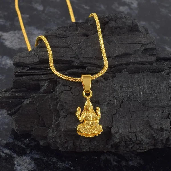 Gold_Plated_Handmade_Lakshmi_Chain_Pendant_Necklace