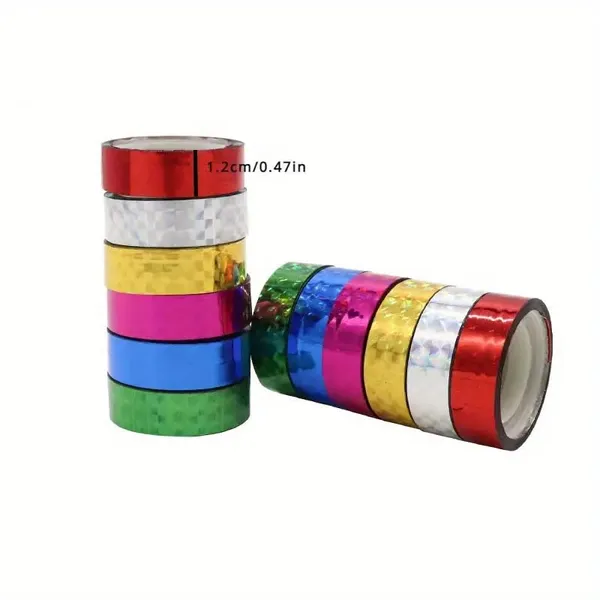 Multicolor_Holographic_Shining_Cello_Tapes_For_Diy_|_Art_&_Craft_|_Scrapbooking_|_Decoration_|_Gift_Wrapping_|_Birthday_Card_(2_Pcs_Each_Color)_(Pack_Of_12)