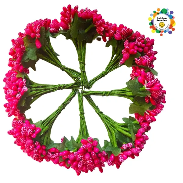 Pink_Artificial_Pollen_Flower_For_Diy_Craft_|_Jewellery_Making_|_Hair_Accessories_|_Home_Decoration