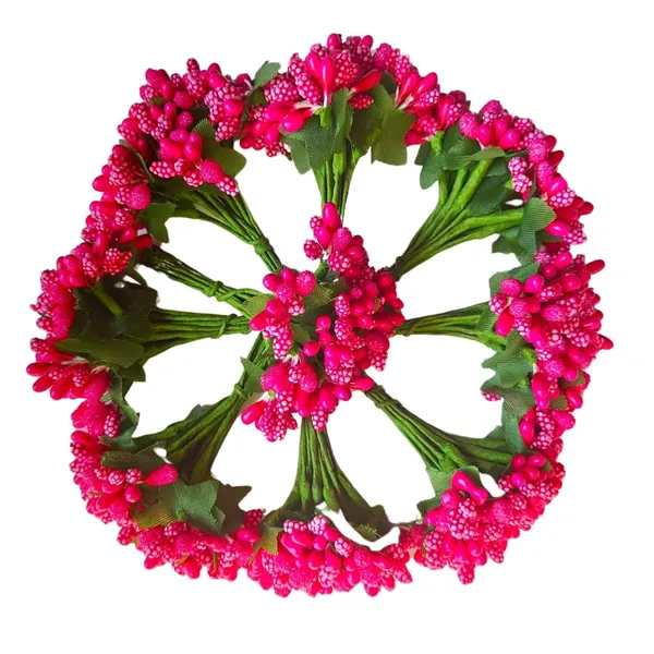 Pink_Artificial_Pollen_Flower_For_Diy_Craft_|_Jewellery_Making_|_Hair_Accessories_|_Home_Decoration