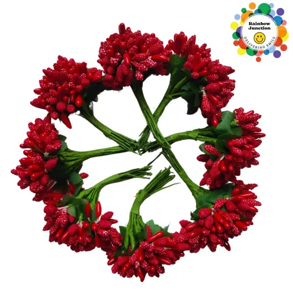 Red_Artificial_Pollen_Flower_For_Diy_Craft_|_Jewellery_Making_|_Hair_Accessories_|_Home_Decoration
