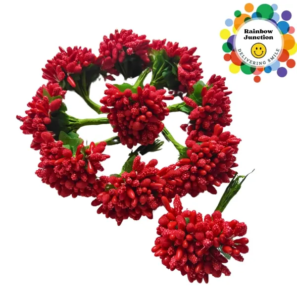Red_Artificial_Pollen_Flower_For_Diy_Craft_|_Jewellery_Making_|_Hair_Accessories_|_Home_Decoration