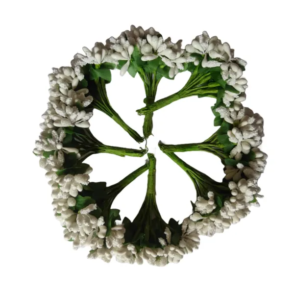White_Artificial_Pollen_Flower_For_Diy_Craft_|_Jewellery_Making_|_Hair_Accessories_|_Home_Decoration