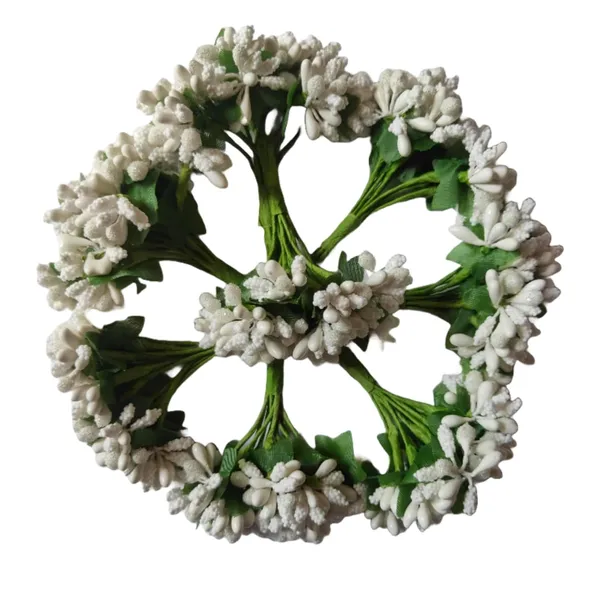 White_Artificial_Pollen_Flower_For_Diy_Craft_|_Jewellery_Making_|_Hair_Accessories_|_Home_Decoration